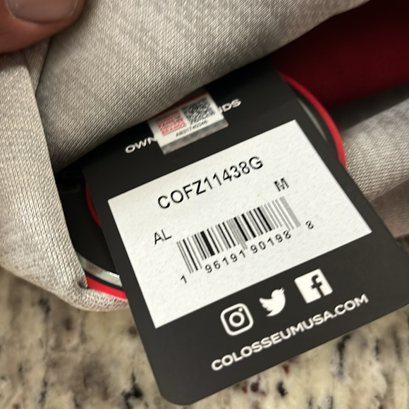 COLOSSEUM ALABAMA CRIMSON TIDE MENS GREY BUSHWOOD FLEECE LONG SLEEVE QTR ZIP MED - Picture 6 of 6